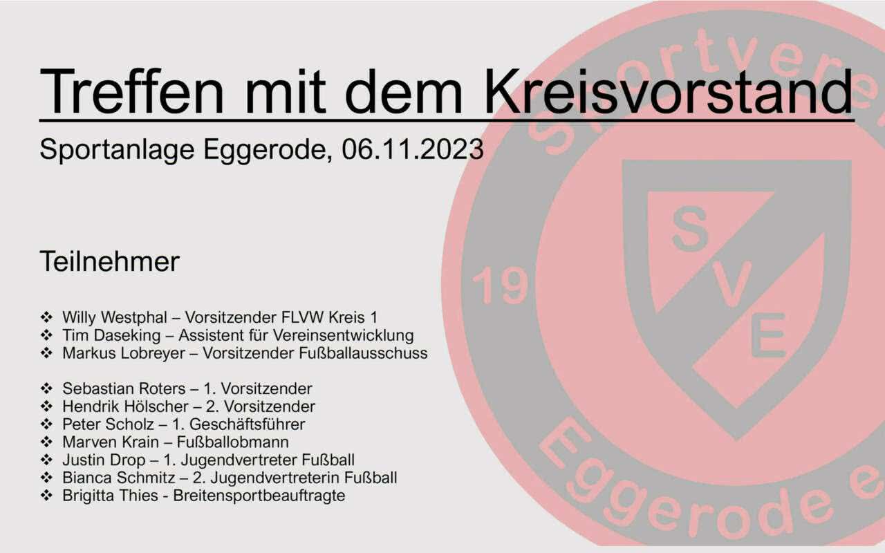 Präsentation des SV Eggerode durch den Vereinsvorstand