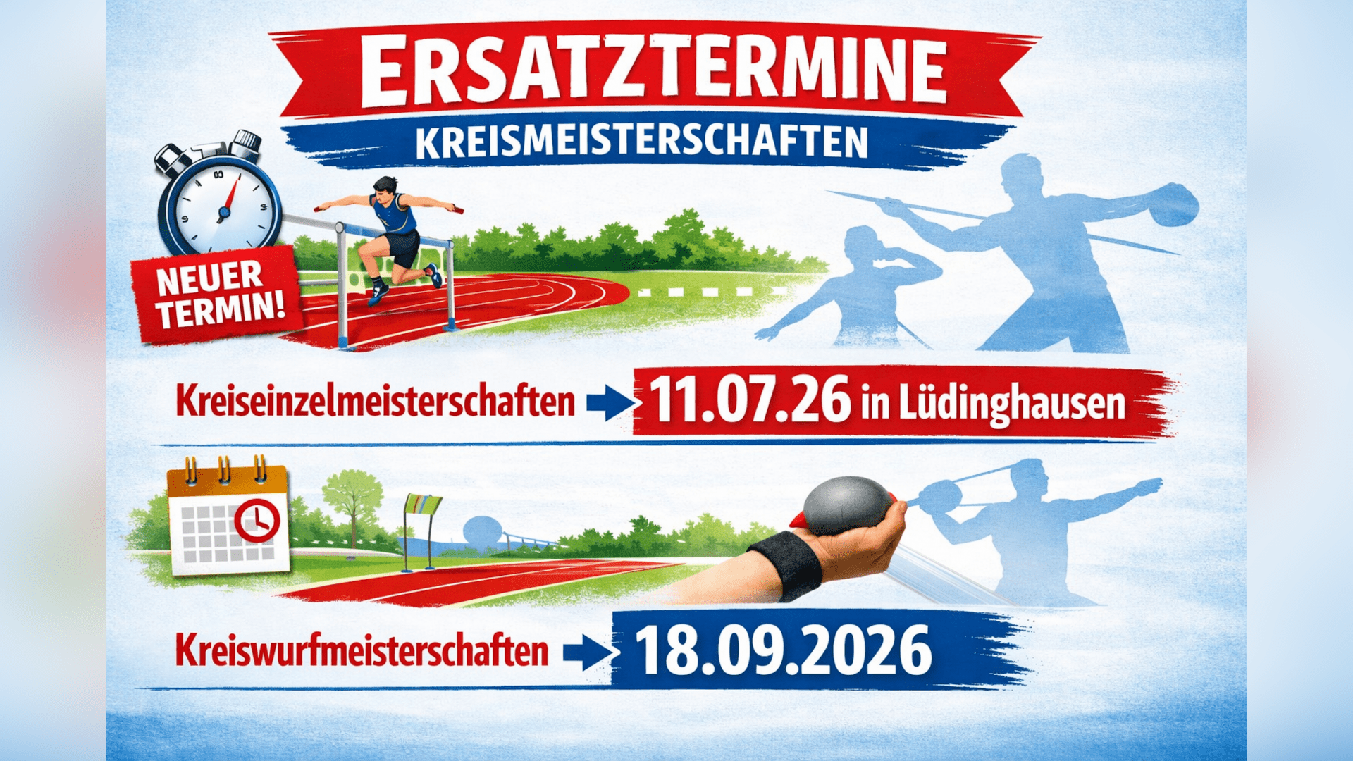 Ersatztermine für die Kreismeisterschaften