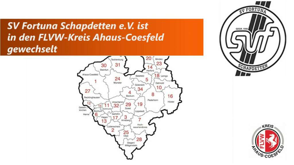   SV Fortuna Schapdetten e.V. ist   in den FLVW-Kreis Ahaus-Coesfeld   gewechselt
